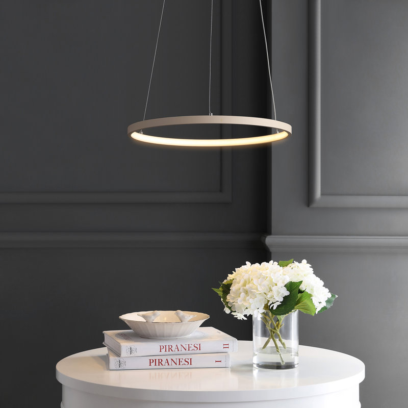 Odin 1-Light LED Unique / Statement Chandelier, 0.75" H x 15.75" W x 15.75" D, Beige