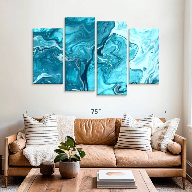 Avery Marble Waves Abstract, 42" H x 68" W