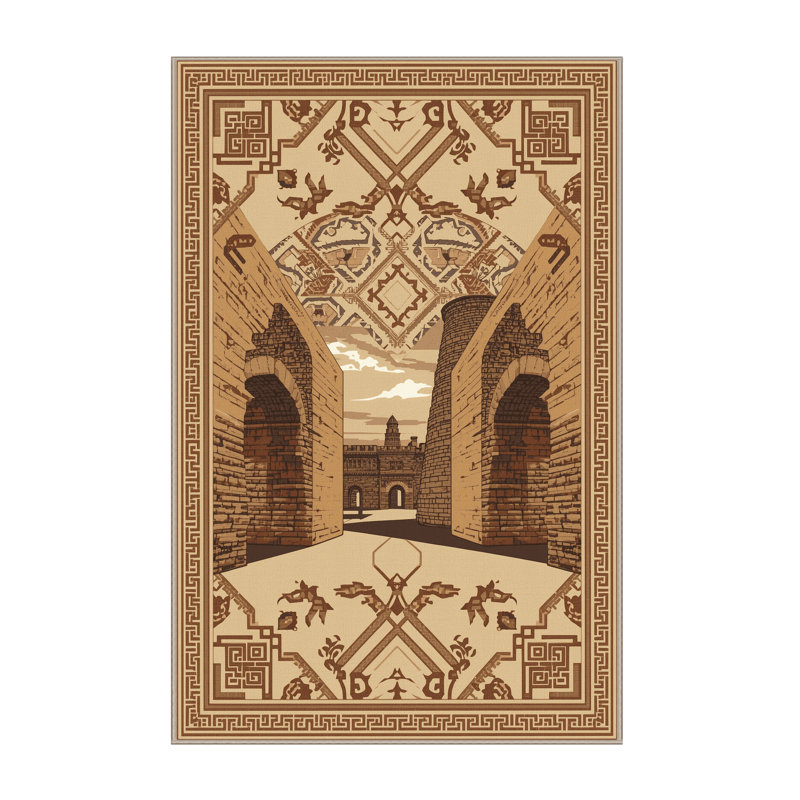 Tapis oriental doux et moelleux de style oriental somerset brun et beige, 2 x 3