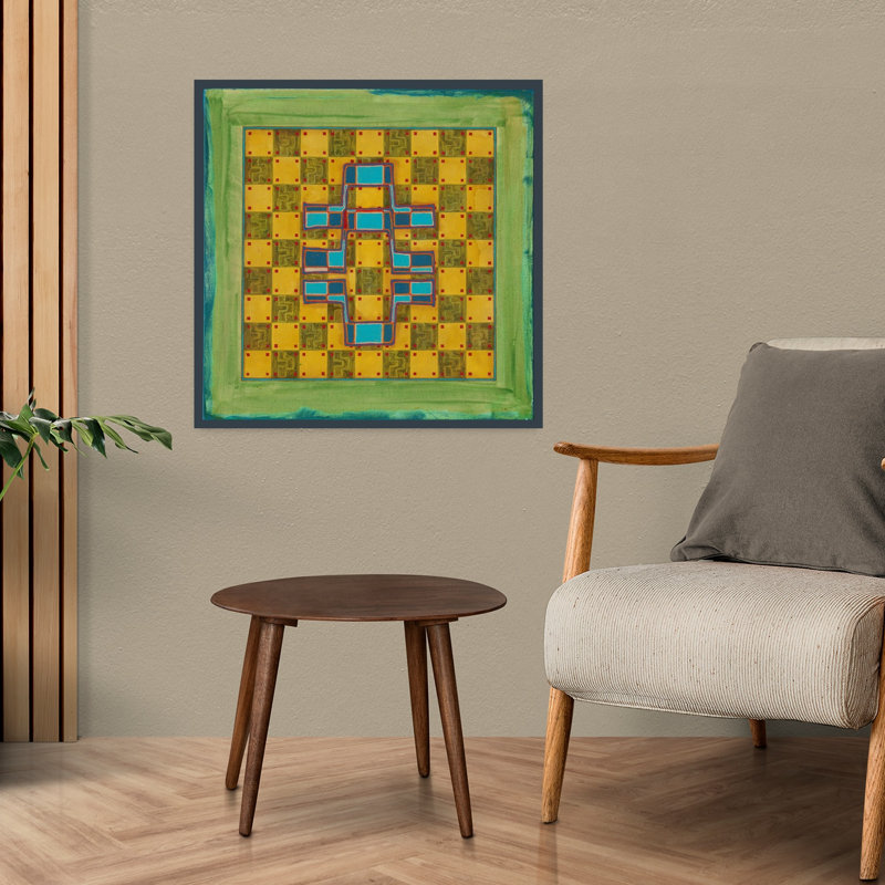 «Abstract Checkerboard Design Abstract Contemporary Winter», reproduction d'art mural, 24" H x 24" W