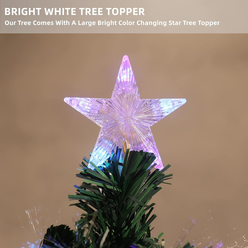 Lighted Artificial Fir Christmas Tree, 5'