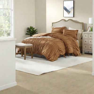 soft King Bedding Set, Brown Microfiber, French Country Style