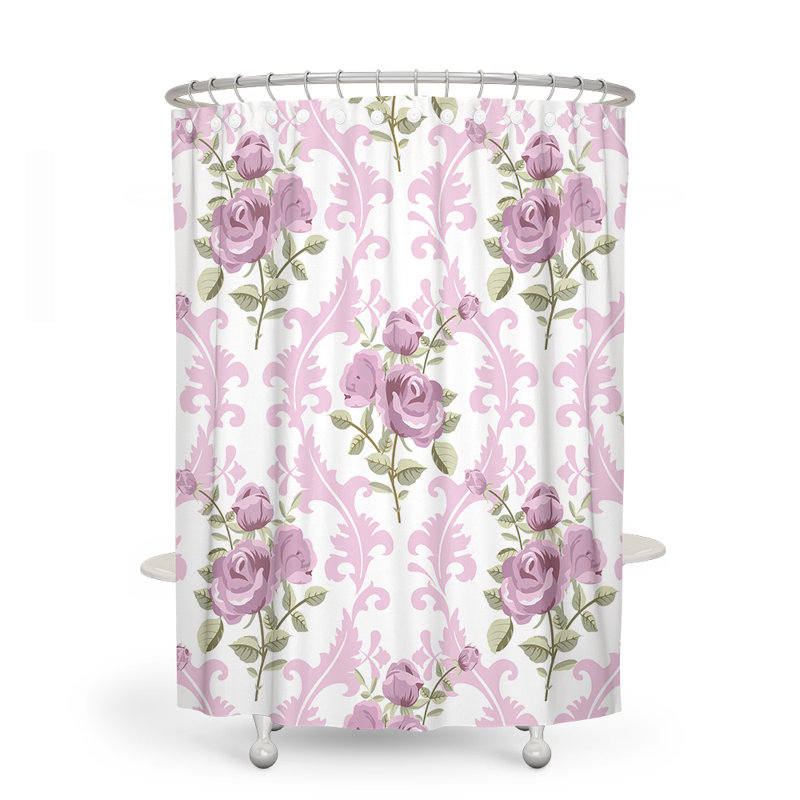 Rideau de douche simple à motif floral, H 72 po x l 70 po