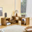 Meuble télé modulaire extensible, console multimédia en bois rustique avec casiers de rangement ouverts, centre de divertissement combiné Freestyle, meuble télé réglable pour le salon-133672330