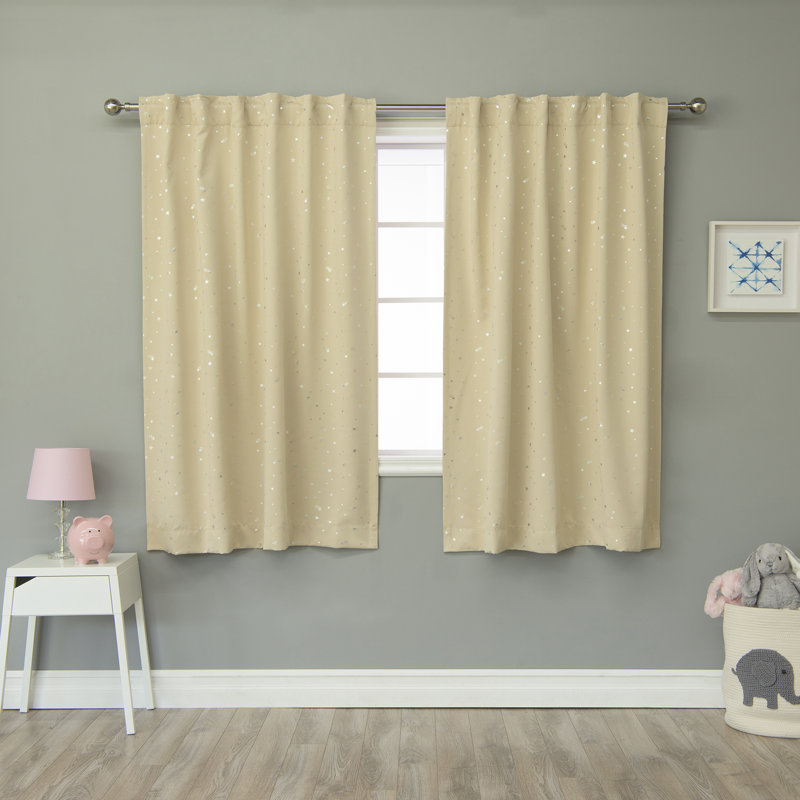 Paire de rideaux occultant et isolant Lesly, Beige, l 52" x L 63"