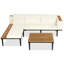 Ensemble de canapé de patio en L avec table d'appoint intégrée et coussins amovibles-133524159