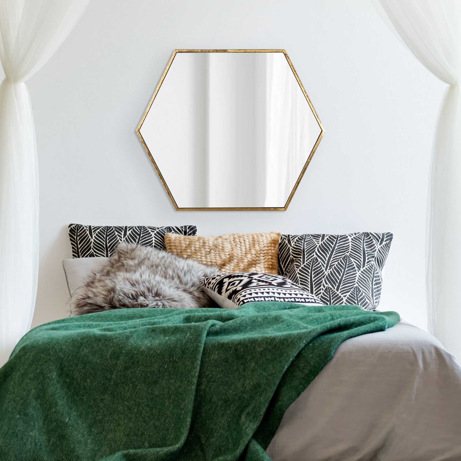 Breckler Accent Mirror, Gold, 25.75" x 22"