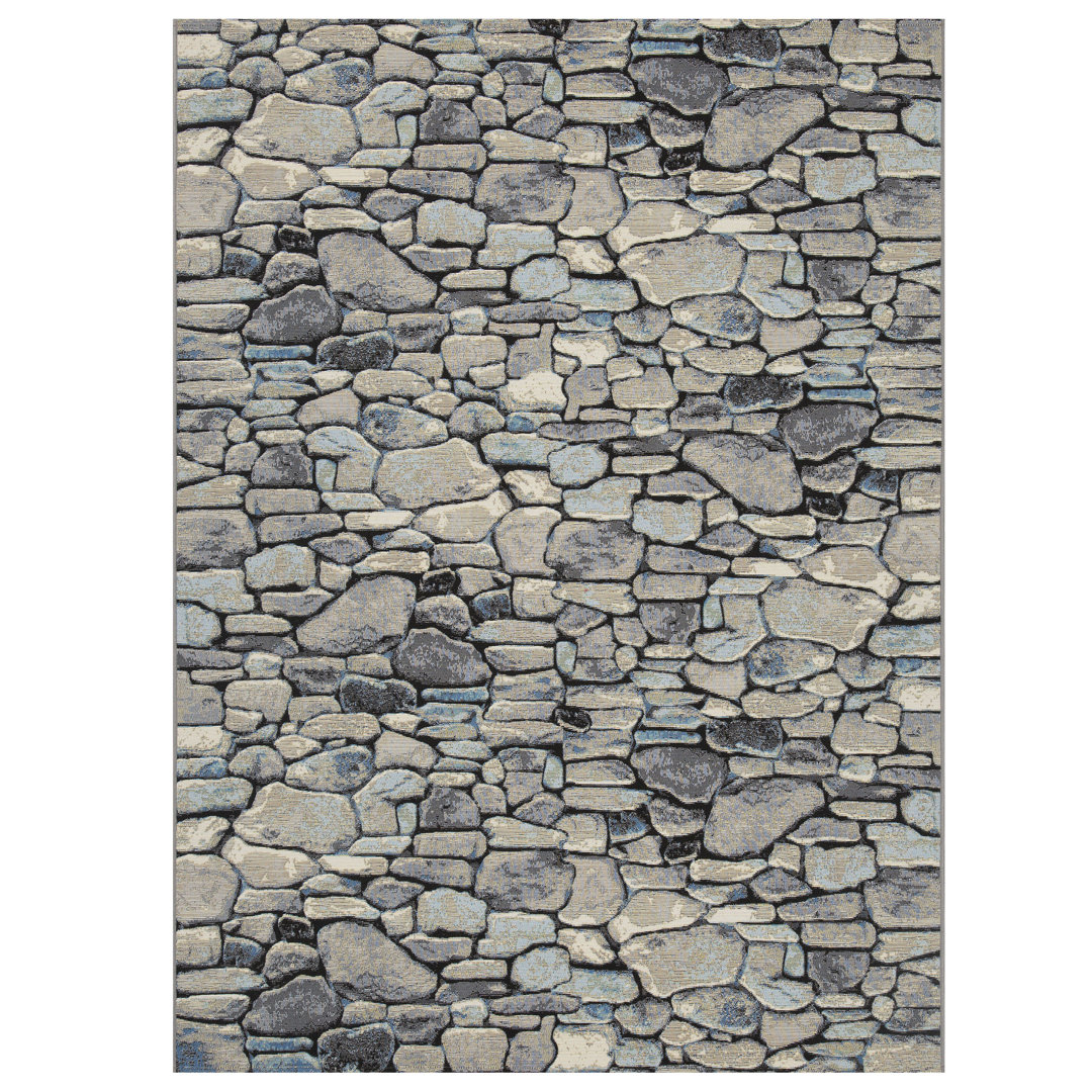 Flatweave Grey/Blue/Cream Rug