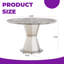 Table de salle à manger 47 po ronde moderne en faux marbre avec base en acier inoxydable pour la cuisine et la salle à manger - Gris argenté-1157989481-1157989484