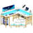 Aranson 55'' L shaped Computer Desk with Shelves, Writing Desk with Full Monitor Stand, Corner Desk with LED Lights, Gaming Desk-2008775810