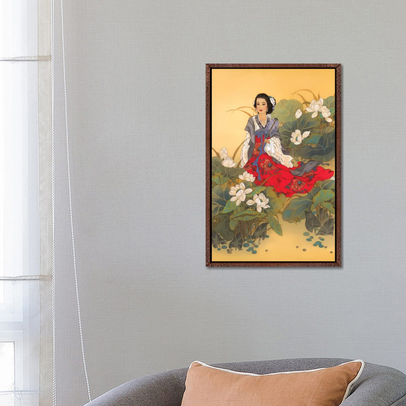 Lady Willow - Painting on Canvas, 66.04 cm H x 45.72 cm W, Classic Brown Wood Framed