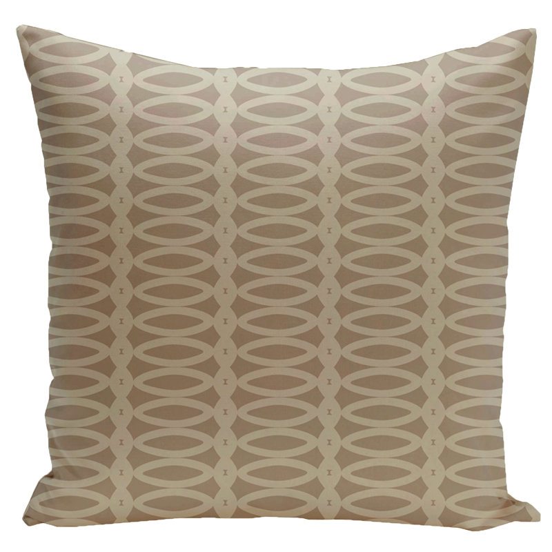 Housse et insert de coussin géométrique carré, Brun/beige, 26 po x 26 po