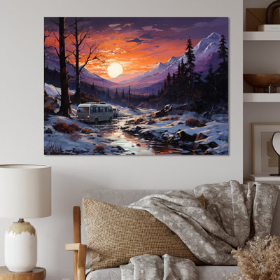 «Campingtravel Winters Whisper I», reproduction d'art sur toile