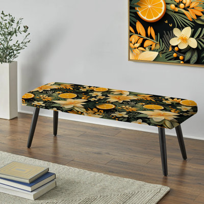 Mango Tango - motif tropical - banc rembourré noir Tropical