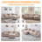 109" Chenille Modular Sectional Sofa with Ottoman, Deep Seat L-Shaped Couch with Side Pockets & 5 Pillows-1528537794