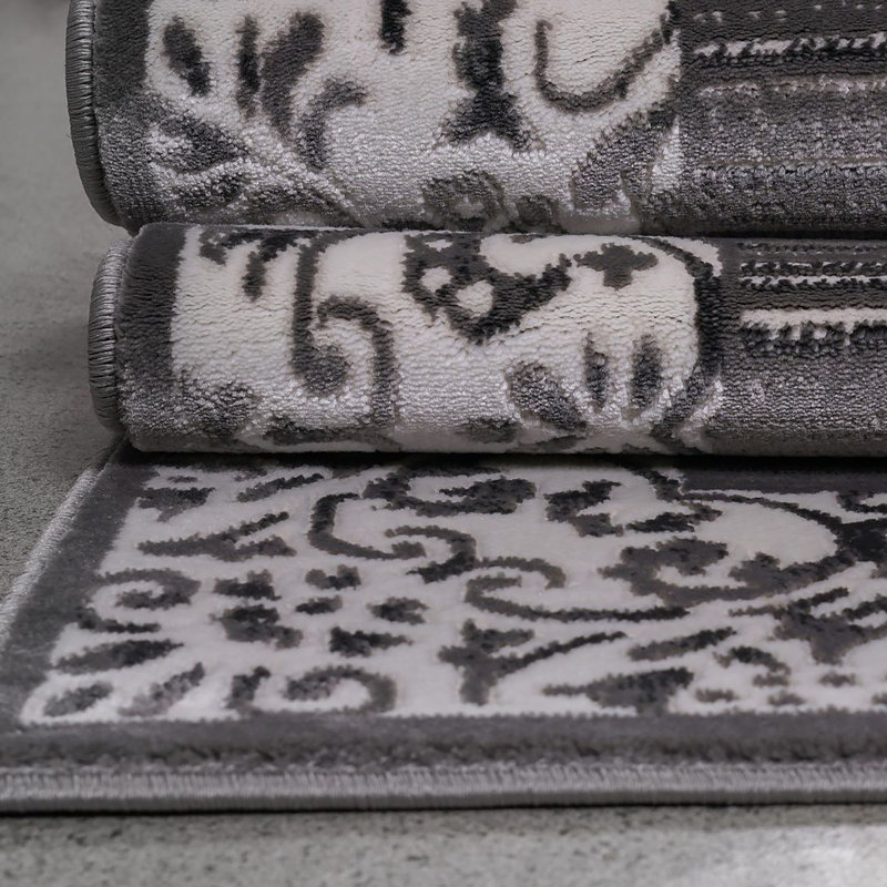 Tapis turc Aamiya - GRIS, Rectangle 8 pi x 10 pi 2 po