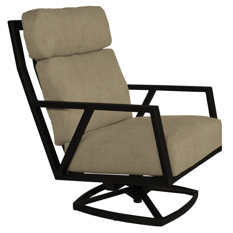 Aris Outdoor Rocker Chair, Carbon Black, Sahara Cafe