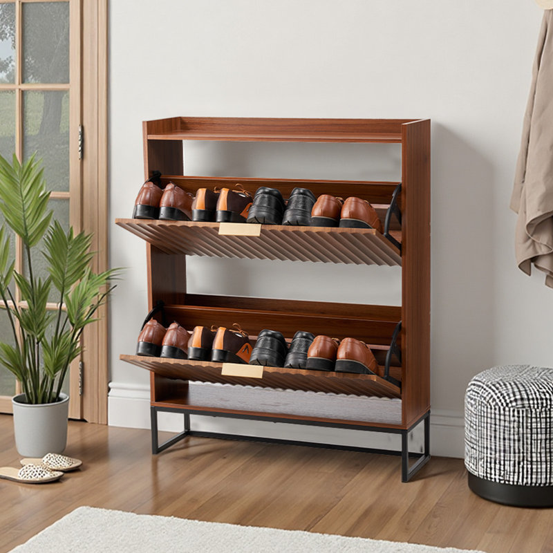 16 Pair Flip Down Shoe Storage
