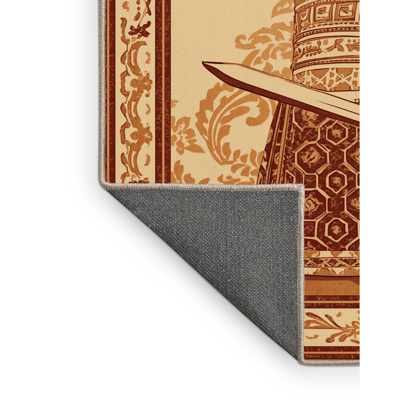 Tapis oriental doux et moelleux de style oriental Schroeder en brun et beige, 8x10