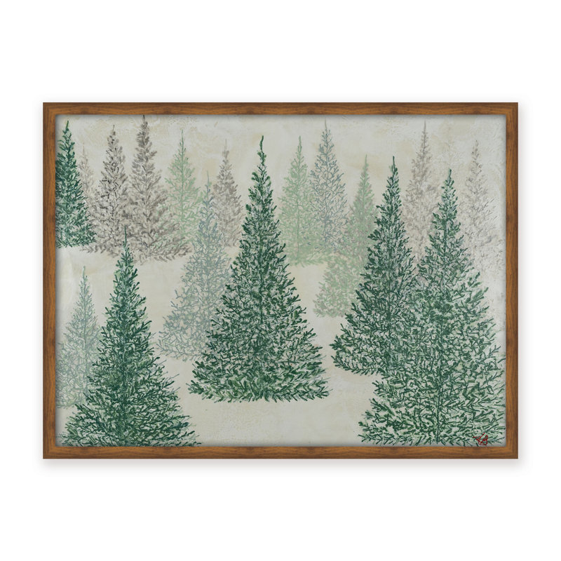 Nature Inspired "Ethereal Pines" Canvas Wall Art By Karen Biery, 12" H x 16" W x 1.125" D, Black, Framed Print