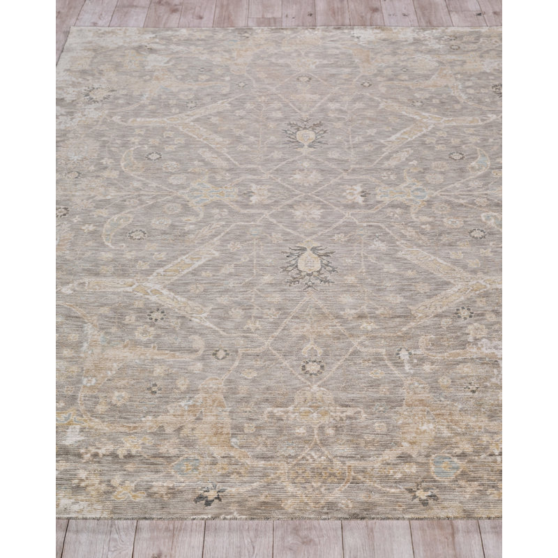 Artisan Power Loomed Wool/Nylon Oriental Area Rug in Gray/Camel/Beige, Rectangle 8' x 10'