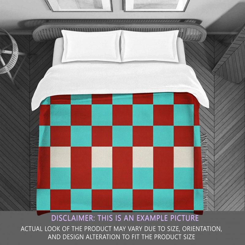 Machine Printed Comforter, Twin Comforter, Red/Green Checkered
