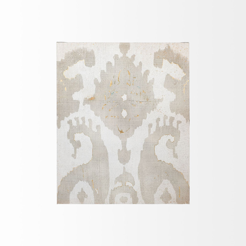 Toile texturée embellie à la main Shak Ikat V par Chariklia Zarris, H 35 po x l 28 po x P 1,5 po