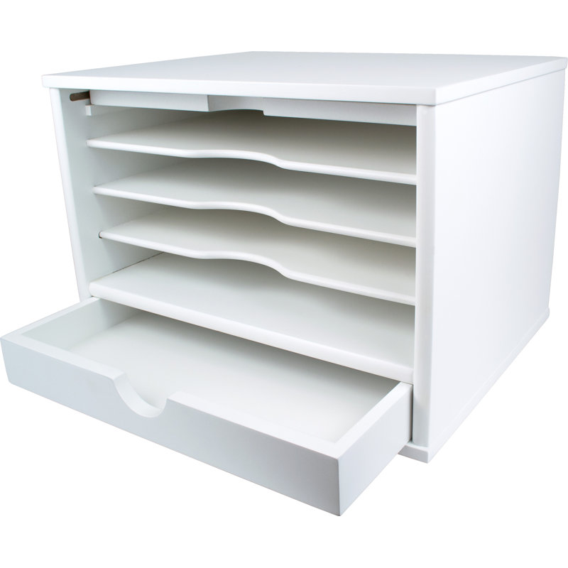 Rangement de bureau Russ, Blanc pur, H 9,38 po x l 13,25 po x p 10,5 po