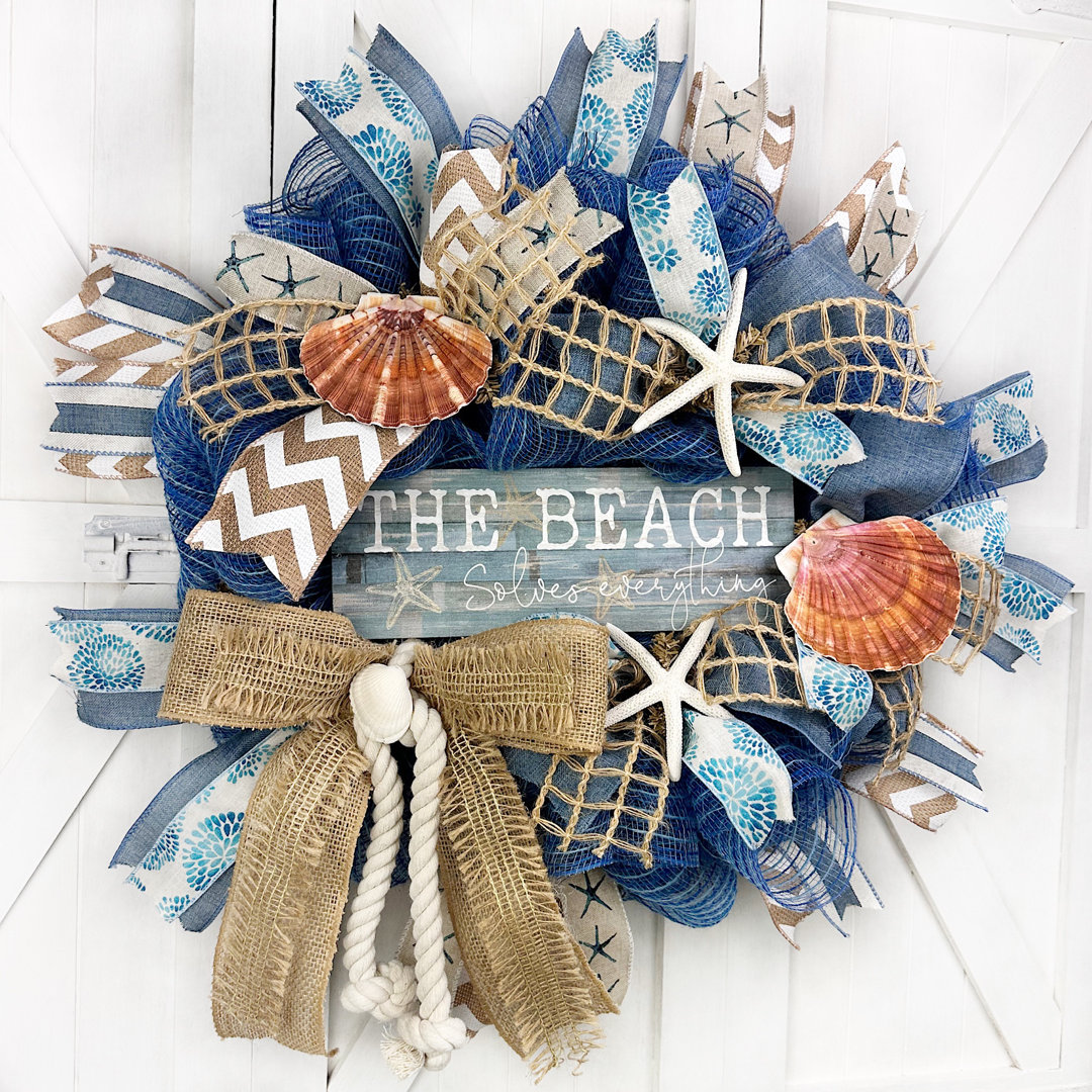 Faux Burlap 16'' Wreath Rosecliff Heights