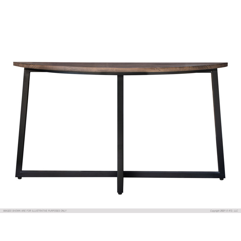 55'' Solid Wood Top Console Table, Black