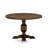 5 Piece Dining Room Table Set Contains a Wooden Table and 4 Black PU faux Leather Mid Century Modern Dining Chairs with Button Tufted Back - Distressed Jacobean Finish-148829722