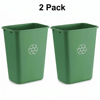 Corbeille de recyclage rectangulaire 10 gallons | Ensemble de 2