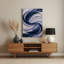 Paysage abstrait, art mural bleu en métal 67-779327198
