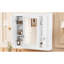 Armoire murale de salle de bain avec 4 tablettes, blanc, miroir de rangement, fixation moderne-101056243