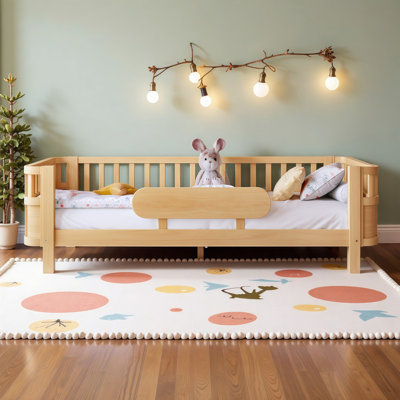 Lit plateforme simple / complet pour enfant avec garde-corps détachables et barrière de chevet