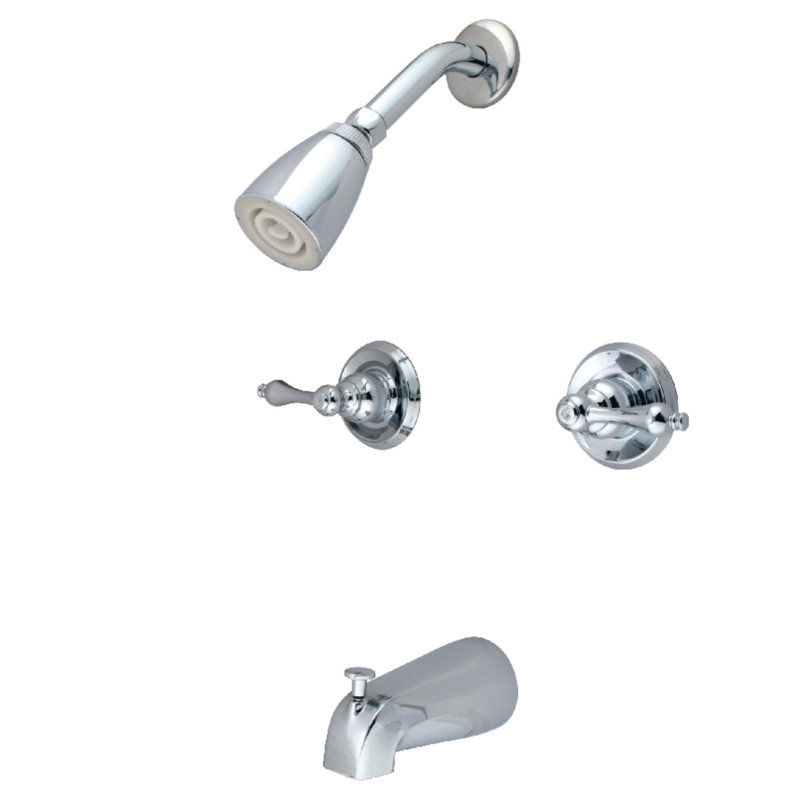 Kingston Brass Victorian Double-Handle Tub and Shower Faucet, Polished Chrome