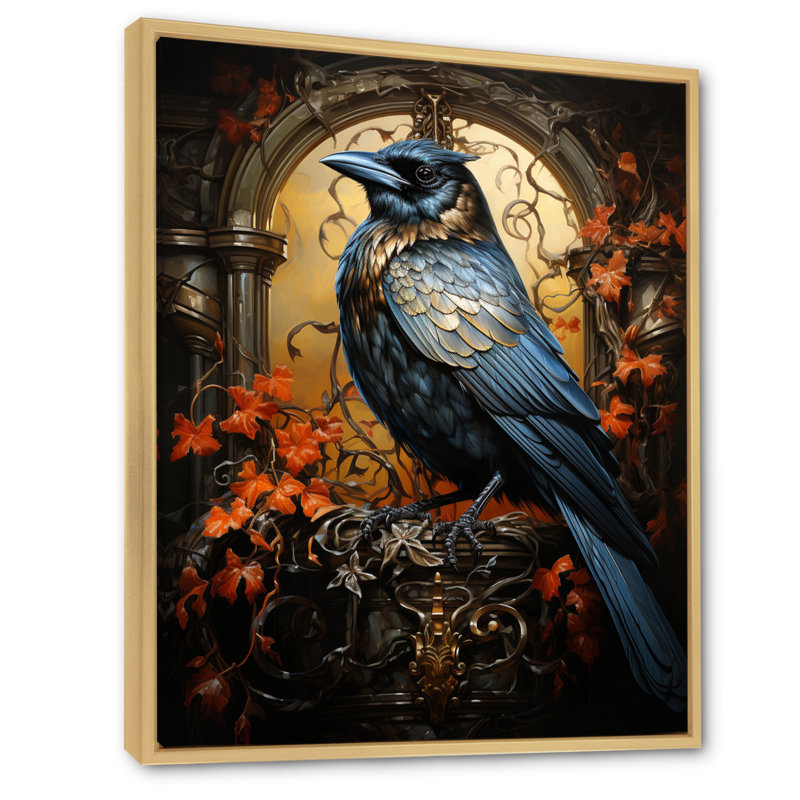 «Caillier Crow Dynamic Duality» sur toile, H 44 po x l 34 po x P 1,5 po, Cadre naturel flottant