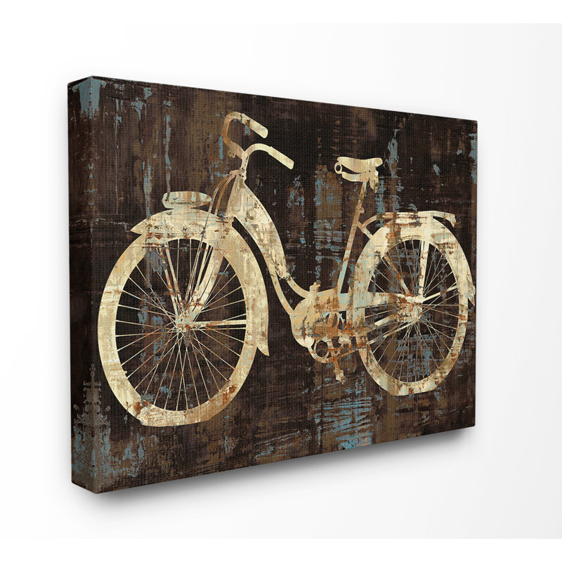 « patined bicycle »-impression sous forme d’art, Toile tendue, H 30 po x l 40 po x P 1,5 po