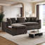 Canapé rembourré en L avec compartiment de rangement en bois et coussins décoratifs-922451336