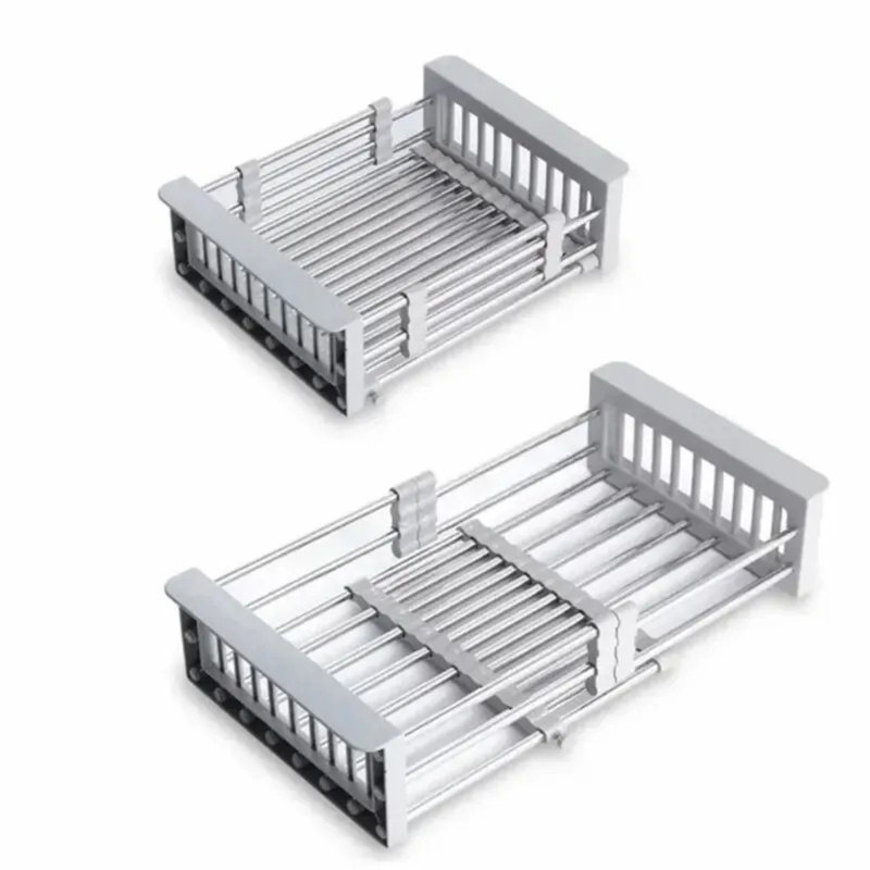 Égouttoir à vaisselle ajustable en acier inoxydable