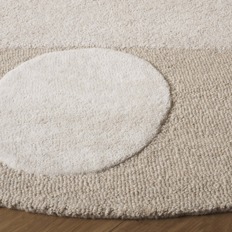 Latoyer Ebony Hand Tufted Wool Pile Rug, Round 6'
