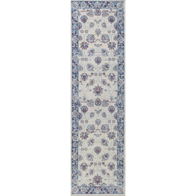 Nandita Modern Persian Vintage Moroccan Traditional Blue/Ivory/Red Rug