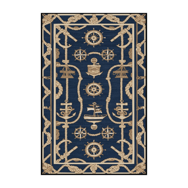  Tapis nautique traditionnel lavable, Rectangulaire 8 pi x 10 pi