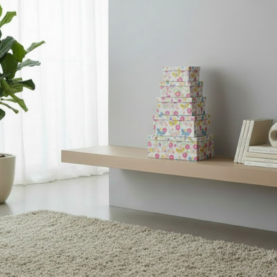 Haight S/3 Square Nesting Boxes Butterfly Floral