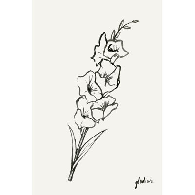 " Gladiola Sketch II " by Grace Popp Painting Print