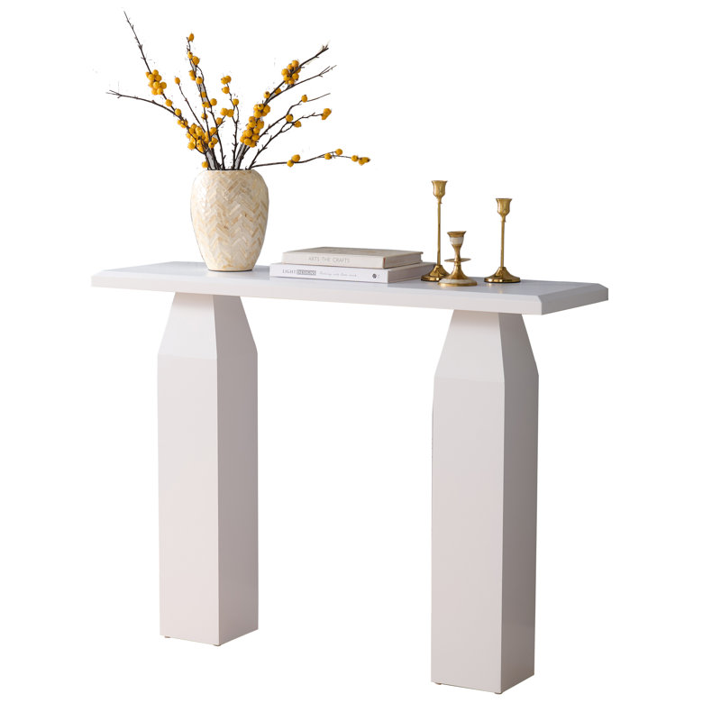 Console Table for Entryway, Sofa Table Behind Couch, Wooden Entry Table for Living Room, Hallway & Foyer, White