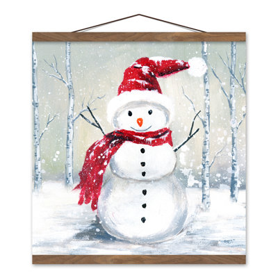 Bonhomme de neige d'hiver sur toile