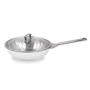 True Induction Gourmet 12.5" Stainless Steel Wok with Lid