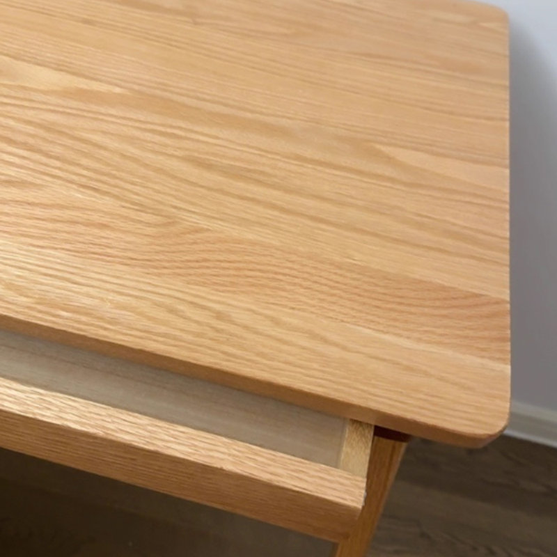 Bureau d'écriture avec tiroir de rangement en bois massif Retro, Marron clair, H 29,52 po x l 39,37 po x P 21,65 po