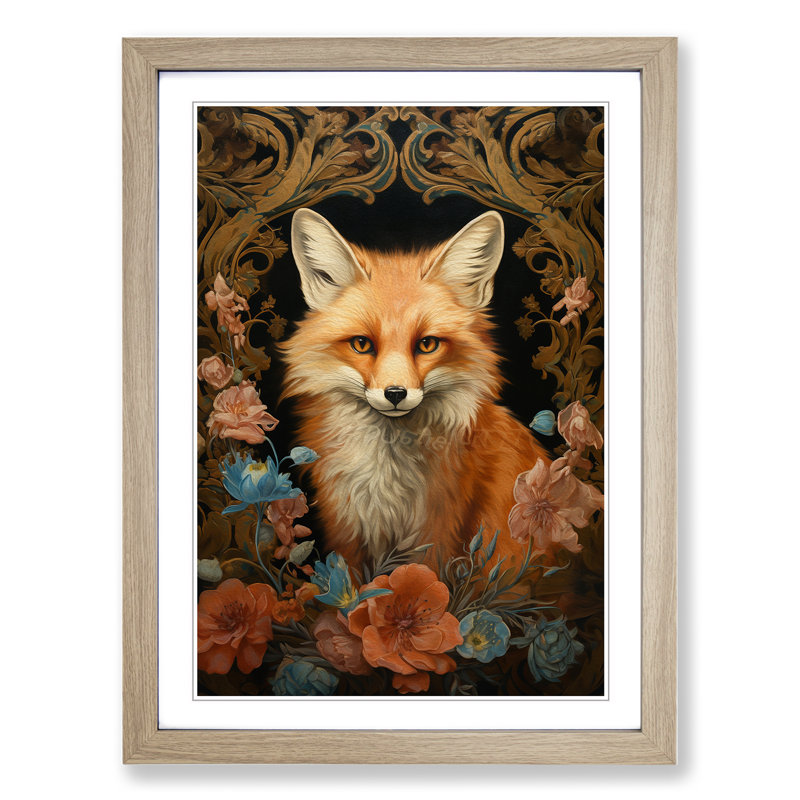 Single Picture Frame Print on Wood, Oak Framed, 64cm H x 46cm W